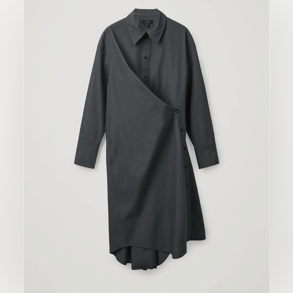 COS Dresses & Skirts - COS Wrap Shirt Dress. New with tag, Size US 2. Gray.